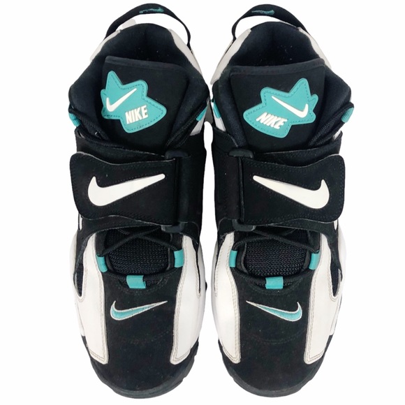 CABANA Nike Air Barrage Mid Top Black White Cabana Nubuck Leather Mesh Trainer - Picture 10 of 13